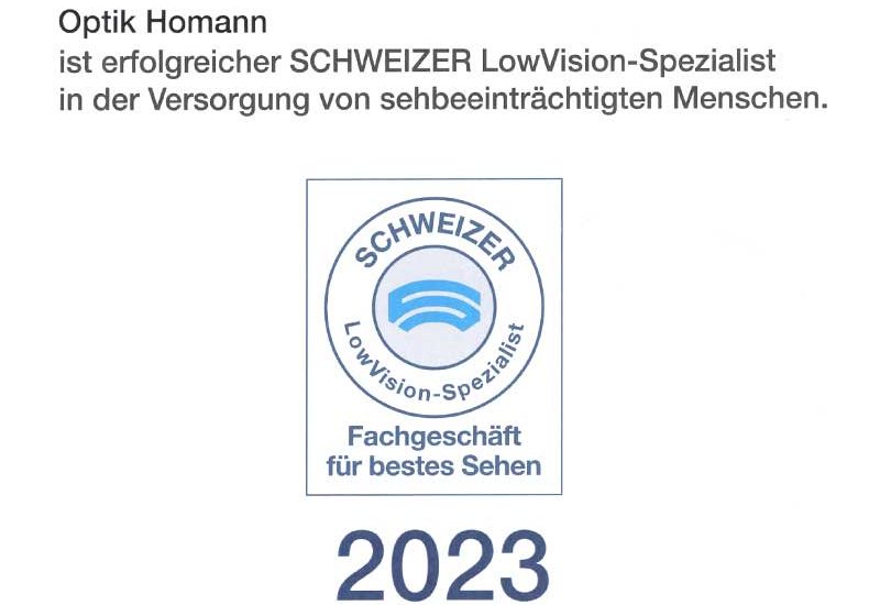 LowVision Spezialist 2023, Zertifikat
